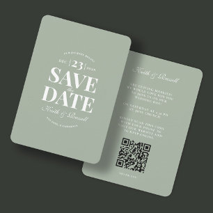 Invitation Enregistrer la date QR Code Mariage Site Web Sage