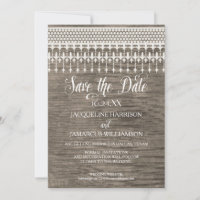 Enregistrer la date Rustic Vintage dentelle grilla