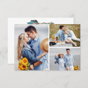 Invitation Enregistrer la date Rustique Turquoise Feather Flè