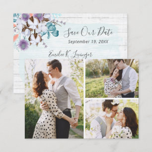 Invitation Enregistrer La Date Southern Cotton 3 Photo Mariag