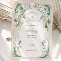 Enregistrer la date Vintage marguerite Art nouveau