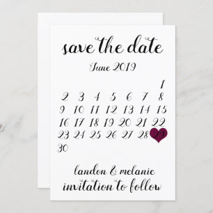Invitation Enregistrer Le Calendrier Date