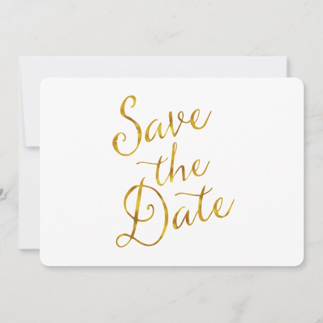 Invitation Enregistrer le Fiançailles de devis Gold Faux Foil (Devant)