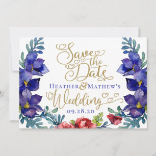 Invitation Enregistrer Le Mariage Date   Bonheur Floral & Scr