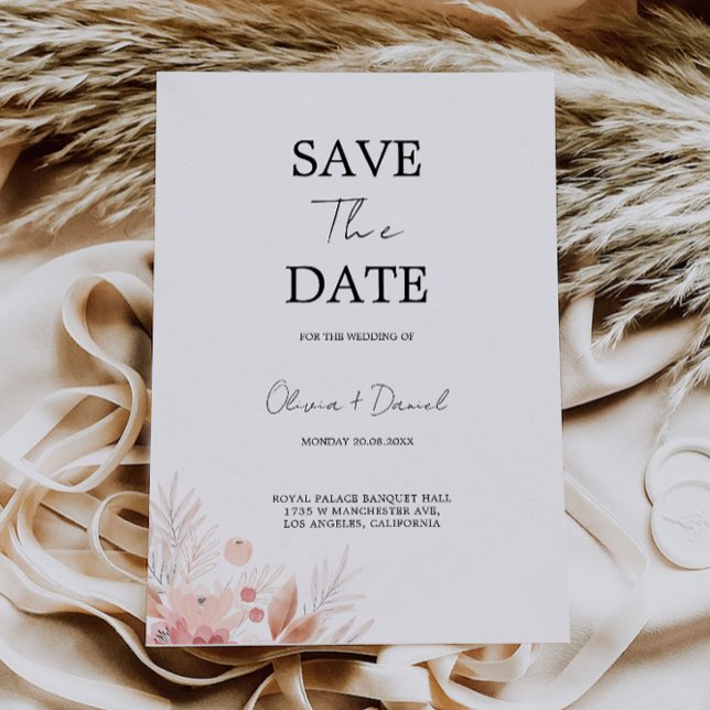 Invitation Enregistrer le Modèle de date, Fleur sauvage Enreg (Créateur téléchargé)