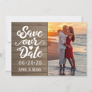 Invitation Enregistrer notre Mariage de date   Photo sur cart