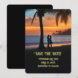 Invitation Enregistrez la date de la plage thématique