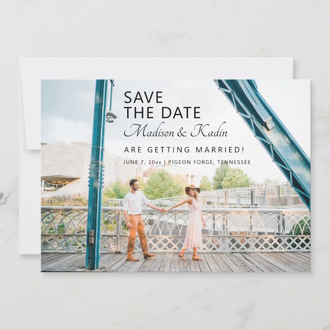 Invitation Enregistrez la date du mariage 4 Photo (Devant)