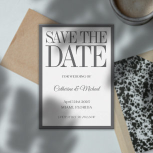 Invitation Enregistrez la date élégante encadrée
