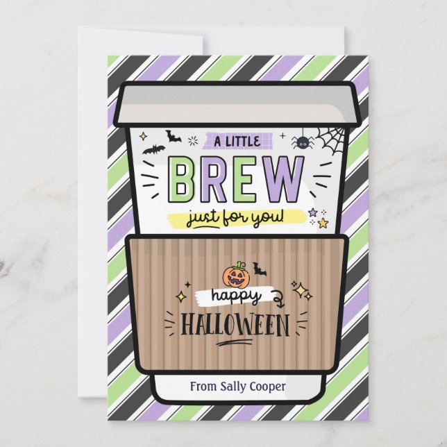 Invitation Enseignant d'automne Halloween porte-carte cadeau  (Devant)