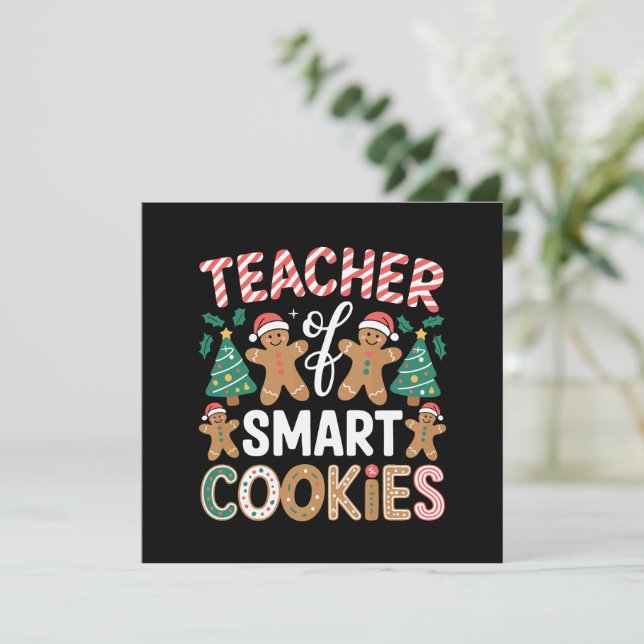 Invitation Enseignant De Noël Des Cookies Intelligents (Debout devant)