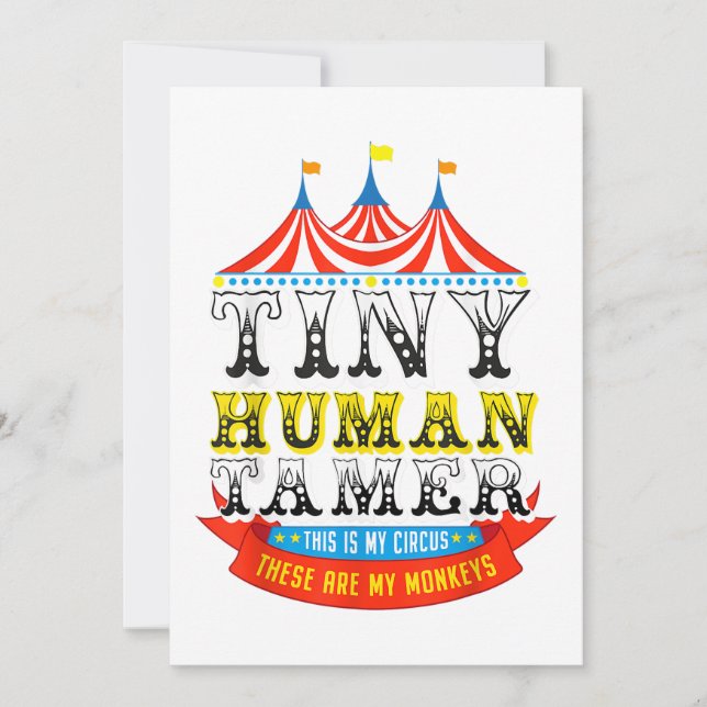 Invitation Enseignant Tiny Human Tamer This My Circus My Monk (Devant)