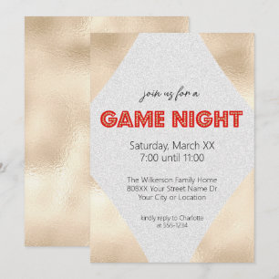Invitation Enseigne de Marquee sur la soirée de jeu Gold