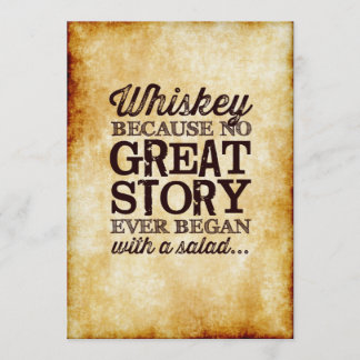 Invitation Enseigne de table en parchemin 5x7 Whiskey Parce q