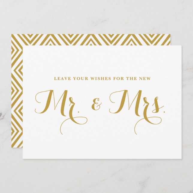 Invitation Enseigne de vœux de calligraphie moderne en or pou (Devant / Derrière)