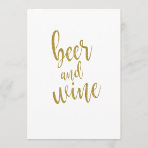 Invitation Enseigne pailletée or pour bière et vin à prix abo