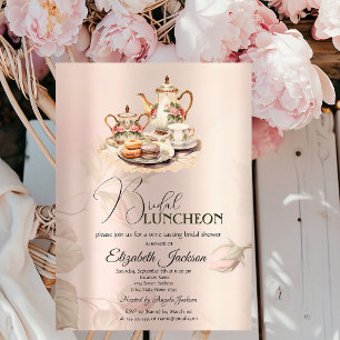 Invitation Ensemble à thé Chic Roses Luncheon de mariage vint