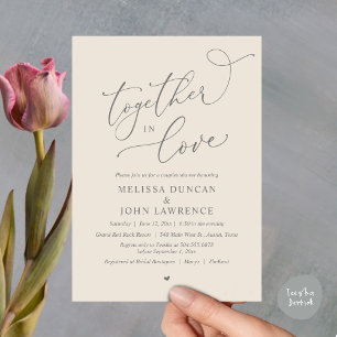 Invitation Ensemble dans l'amour, Romantique Couples Douche P