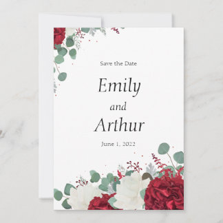 Invitation Ensemble de 15 roses rouges et blanches pour Save 