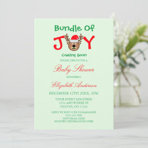 Invitation Ensemble De Baby shower De Noël De Joie