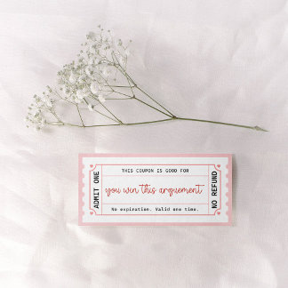 Invitation Ensemble de Coupons d'Amour Romantique pour lui ou