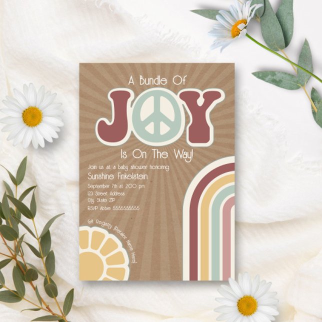 Invitation Ensemble de Joy Super Peace Muted Cardstock Baby (Créateur téléchargé)