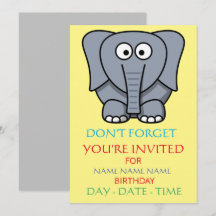 Ensemble d'invitations anniversaires de enfants