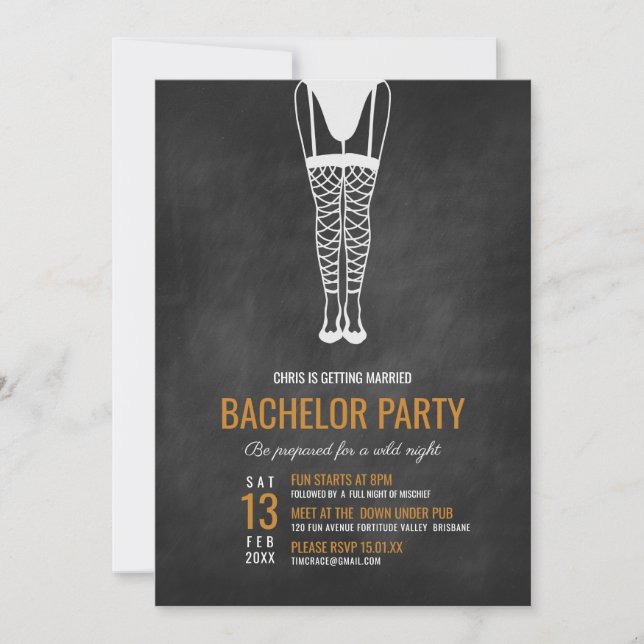 Invitation Enterrement de vie de garçon gay (Devant)