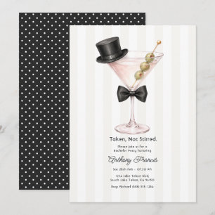 Invitation Enterrement de vie de garçon Martini « Pris Pas Re