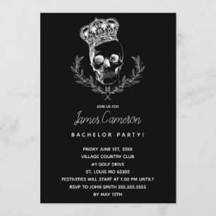 Invitation Enterrement de vie de garçon Royal Skull