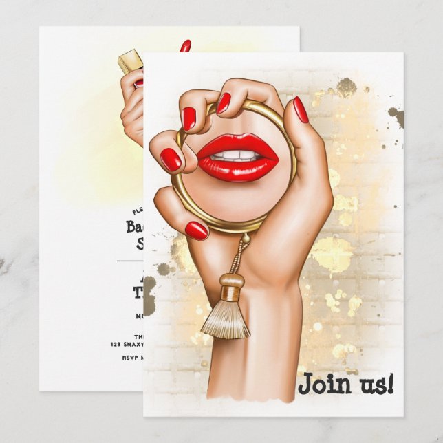 Invitation Enterrement de vie de jeune fille au Spa (Devant / Derrière)