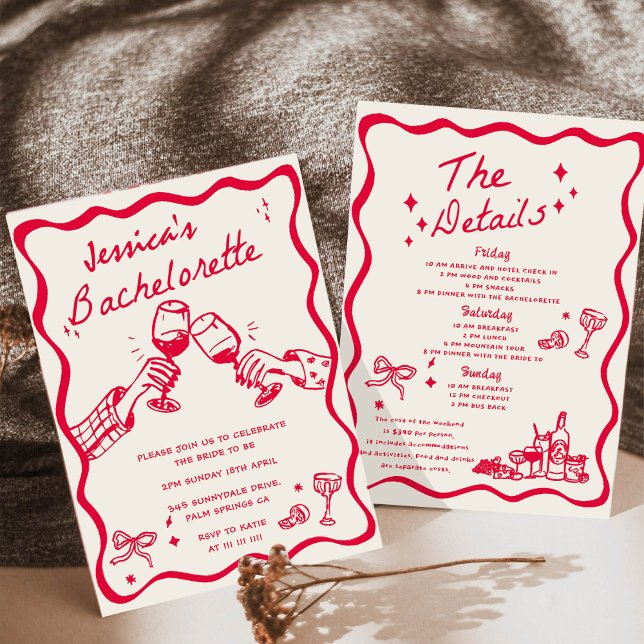 Invitation Enterrement de vie de jeune fille avec cocktail de (Créateur téléchargé)