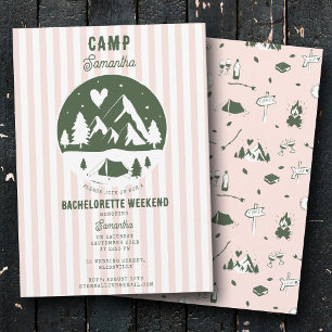 Invitation Enterrement de vie de jeune fille Camping Bach Wee