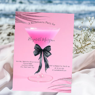Invitation Enterrement de vie de jeune fille Cocktail Rose No