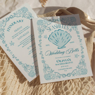 Invitation Enterrement de vie de jeune fille Coquillages et C