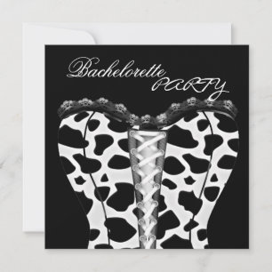 Invitation Enterrement de vie de jeune fille Corset Animal No