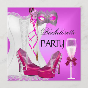Invitation Enterrement de vie de jeune fille Corset Blanc Cha