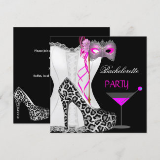Invitation Enterrement de vie de jeune fille Corset Blanc Léo