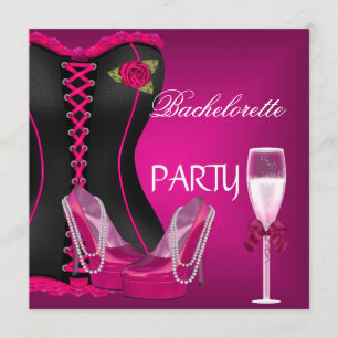 Invitation Enterrement de vie de jeune fille Corset Noir Chau
