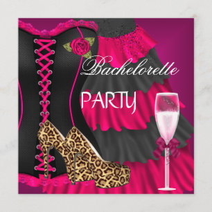 Invitation Enterrement de vie de jeune fille Corset Noir Chau