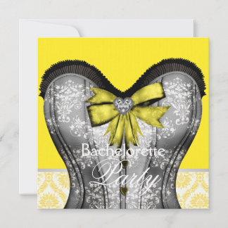 Invitation Enterrement de vie de jeune fille corset noir jaun