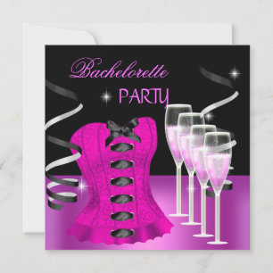 Invitation Enterrement de vie de jeune fille Corset Rose Cham