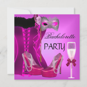 Invitation Enterrement de vie de jeune fille Corset Rose Chau