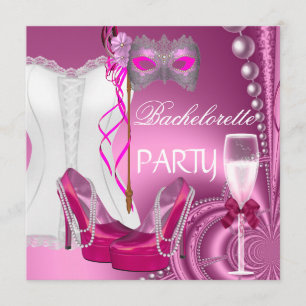 Invitation Enterrement de vie de jeune fille Corset Rose Chau