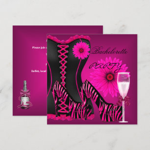 Invitation Enterrement de vie de jeune fille Corset Zèbre Noi