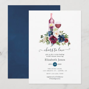 Invitation Enterrement de vie de jeune fille Dégustation de v