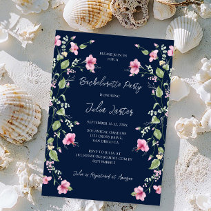 Invitation Enterrement de vie de jeune fille Fleur d'Hibiscus