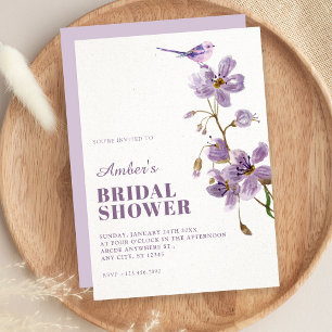 Invitation Enterrement de vie de jeune fille floral pourpre
