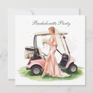 Invitation Enterrement de vie de jeune fille golf sur un parc
