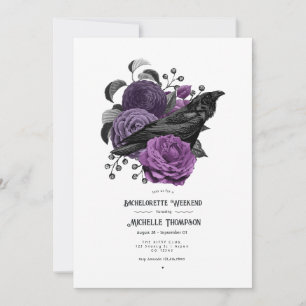 Invitation Enterrement de vie de jeune fille gothique floral 